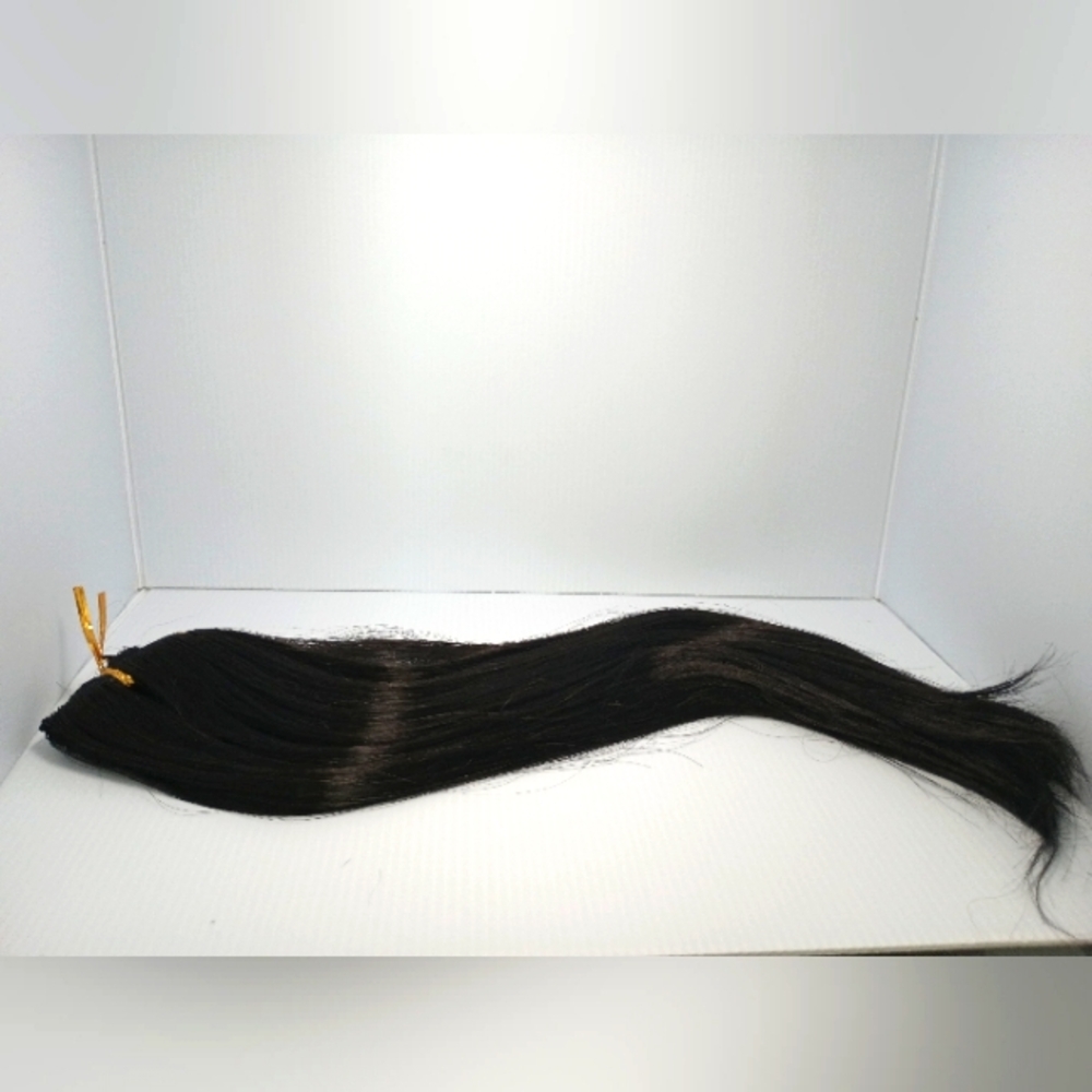 SYNETHETIC Clip In Hair Extensions. Black. 7pcs 120g 20in
